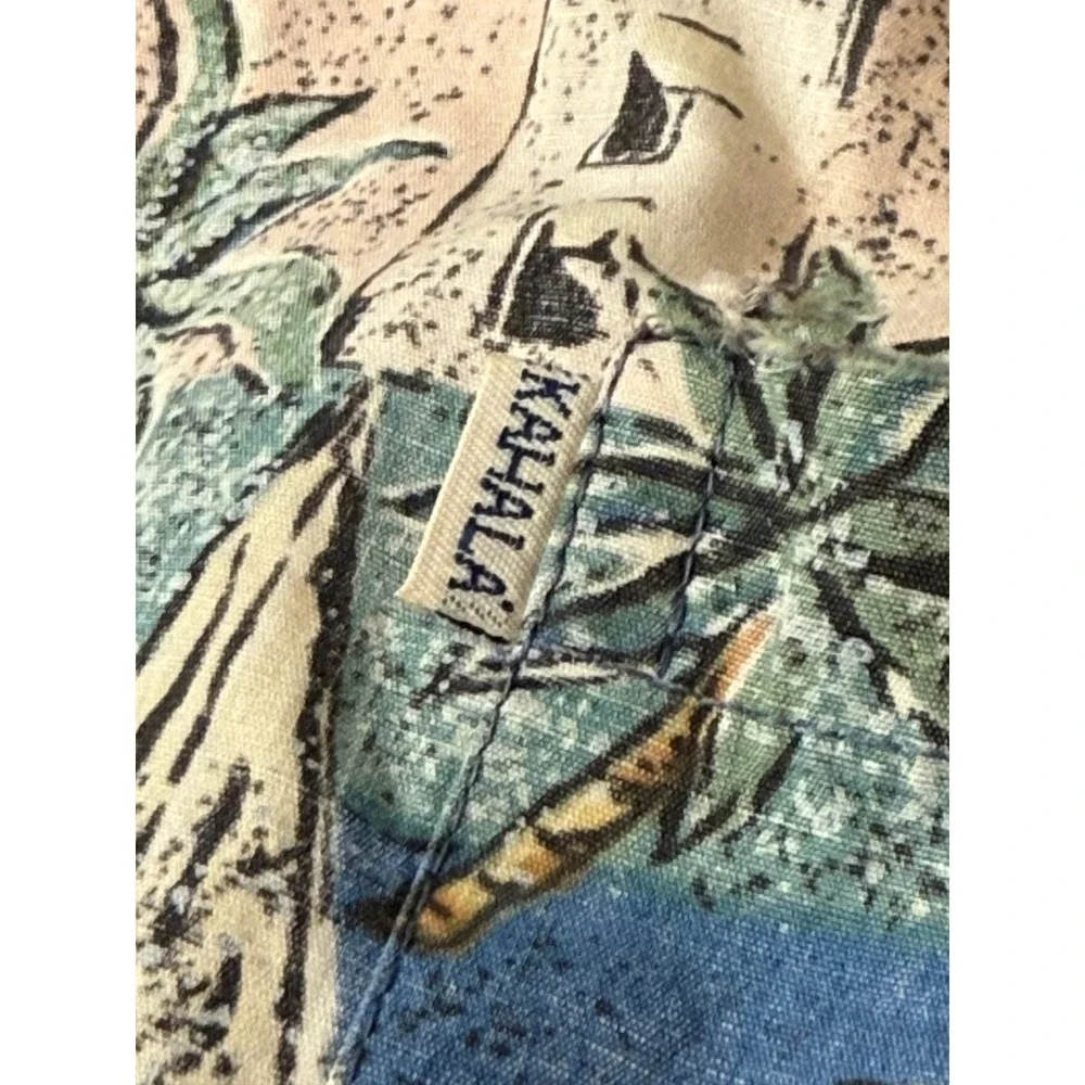 VTG KAHALA Hawaiian Islands Mens XL Aloha Shirt Vintage Beach Scene X-Large Top - Picture 7 of 8